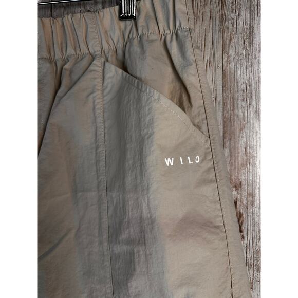 Wilo Parachute‎ Cargo Pants Womens M Clay Ivory Wide Leg Elastic Waist Light NEW - Picture 6 of 12